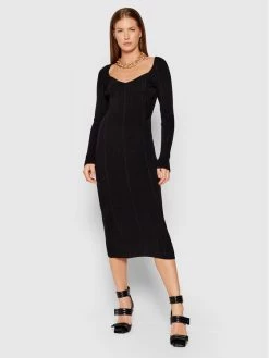 Patrizia Pepe Γυναίκες Πλεκτά Φορέματα Φόρεμα υφασμάτινο 8A0873/A9J3-K103 Μαύρο Slim Fit Μαύρο