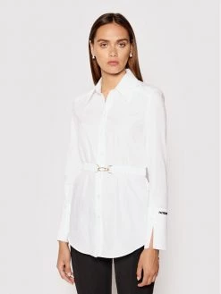 Patrizia Pepe Γυναίκες Casual Πουκάμισα Πουκάμισο 8C0464/AB01-W103 Λευκό Slim Fit Λευκό