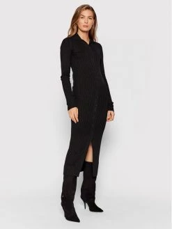 Patrizia Pepe Γυναίκες Πλεκτά Φορέματα Φόρεμα υφασμάτινο 8A0865/A9G2-K103 Μαύρο Slim Fit Μαύρο