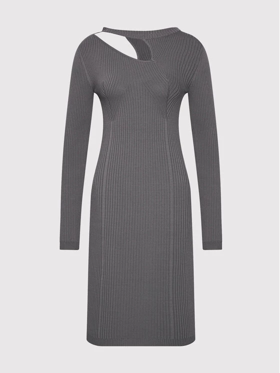 Patrizia Pepe Γυναίκες Πλεκτά Φορέματα Φόρεμα υφασμάτινο 8A0874/A9J4-S562 Γκρι Slim Fit Γκρι 7 Patrizia Pepe Γυναίκες Πλεκτά Φορέματα Φόρεμα υφασμάτινο 8A0874/A9J4-S562 Γκρι Slim Fit Γκρι - Image 5