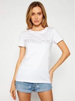 Patrizia Pepe Γυναίκες T-shirts T-Shirt 8M1190/A4V5-W103 Λευκό Regular Fit Λευκό