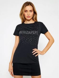 Patrizia Pepe Γυναίκες T-shirts T-Shirt 8M1190/A4V5-K103 Μαύρο Regular Fit Μαύρο