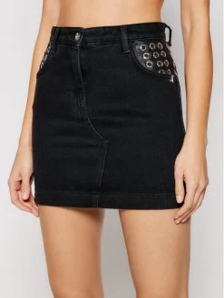 Patrizia Pepe Γυναίκες Mini Φούστα τζιν 8J0973/A1WZN-K406 Μαύρο Regular Fit Μαύρο