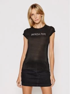 Patrizia Pepe Γυναίκες T-shirts T-Shirt 2M4063/A9A1-K103 Μαύρο Slim Fit Μαύρο