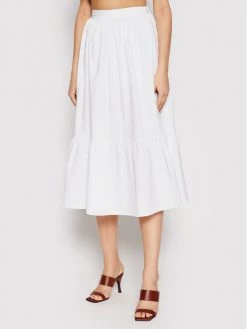 Patrizia Pepe Γυναίκες Φούστα Midi 2G0807/A9B9-W103 Λευκό Regular Fit Λευκό