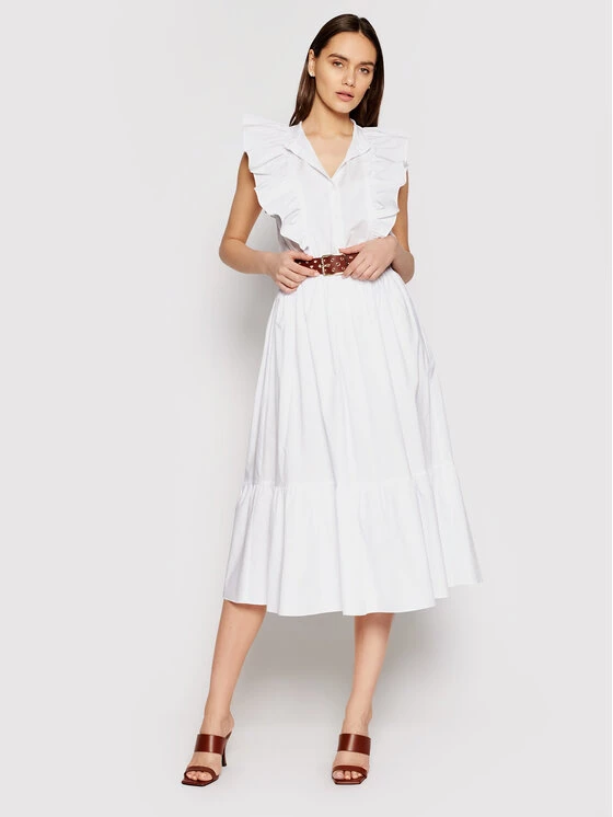 Patrizia Pepe Γυναίκες Φούστα Midi 2G0807/A9B9-W103 Λευκό Regular Fit Λευκό 4 Patrizia Pepe Γυναίκες Φούστα Midi 2G0807/A9B9-W103 Λευκό Regular Fit Λευκό - Image 2