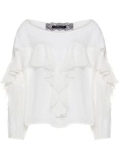 Patrizia Pepe Γυναίκες Μπλουζάκια Μπλουζάκι Camicia/Top 2C1145 A620 W146 Λευκό Regular Fit Λευκό -Patrizia Pepe Κατάστημα unnamed file 1217