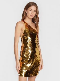 Patrizia Pepe Γυναίκες Κοκτέιλ Φορέματα Φόρεμα κοκτέιλ 2A2468/A179-Y405 Χρυσό Slim Fit Χρυσό
