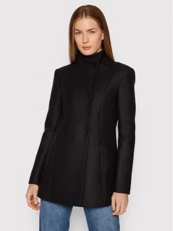 Patrizia Pepe Γυναίκες Μεταβατικά Παλτά Μάλλινο παλτό 2S1388/A9S5-K103 Μαύρο Regular Fit Μαύρο