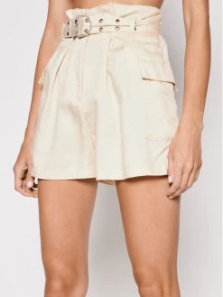 Patrizia Pepe Γυναίκες Υφασμάτινα Σορτς Σορτς υφασμάτινο 2P1313/A9B8-B718 Μπεζ Relaxed Fit Μπεζ