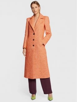 Patrizia Pepe Γυναίκες Μεταβατικά Παλτά Μάλλινο παλτό 2O0017/A165-J2Y3 Πορτοκαλί Regular Fit Πορτοκαλί