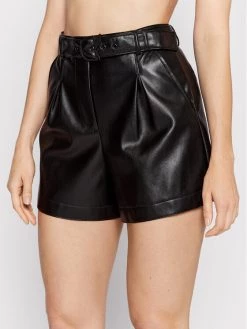 Patrizia Pepe Γυναίκες Δερμάτινα Σορτς Σορτς από απομίμηση δέρματος 8P0425/E005-K103 Μαύρο Relaxed Fit Μαύρο