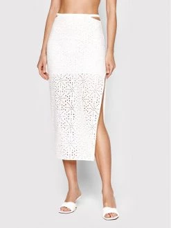 Patrizia Pepe Γυναίκες Φούστα Midi 2G0855/A078-W336 Λευκό Regular Fit Λευκό