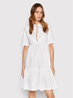 Patrizia Pepe Γυναίκες Καθημερινά Φορέματα Φόρεμα καθημερινό 2A2399/A9B9-W103 Λευκό Relaxed Fit Λευκό