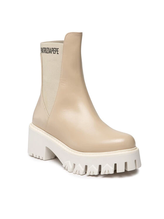 Patrizia Pepe Γυναίκες Chelsea Boots Μποτάκια με λάστιχο CY9814/L011-B732 Μπεζ Μπεζ 3 Patrizia Pepe Γυναίκες Chelsea Boots Μποτάκια με λάστιχο CY9814/L011-B732 Μπεζ Μπεζ