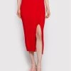 Patrizia Pepe Γυναίκες Φούστα Midi 8G0281/K037-R754 Κόκκινο Slim Fit Κόκκινο