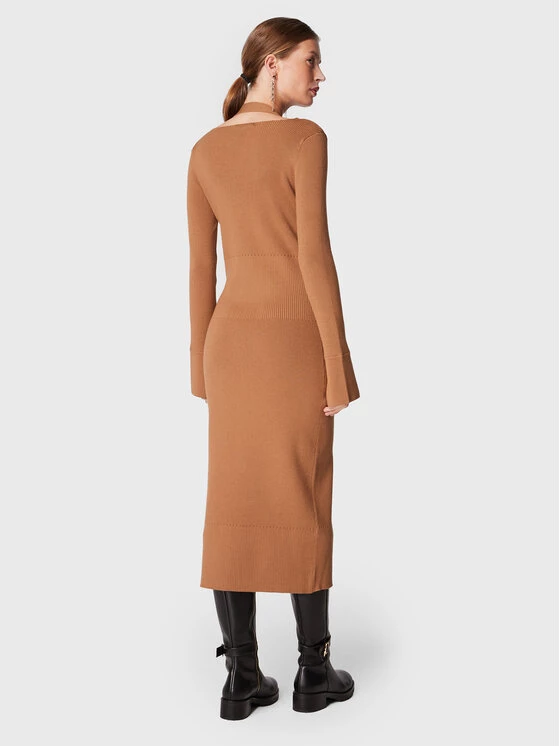 Patrizia Pepe Γυναίκες Πλεκτά Φορέματα Φόρεμα υφασμάτινο 2A2452/K031-B746 Καφέ Slim Fit Καφέ 5 Patrizia Pepe Γυναίκες Πλεκτά Φορέματα Φόρεμα υφασμάτινο 2A2452/K031-B746 Καφέ Slim Fit Καφέ - Image 3