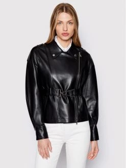 Patrizia Pepe Γυναίκες Δερμάτινα Μπουφάν Μπουφάν από απομίμηση δέρματος 8O0041/E005-K103 Μαύρο Regular Fit Μαύρο