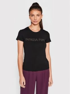 Patrizia Pepe Γυναίκες T-shirts T-Shirt CM1419/J013-K103 Μαύρο Regular Fit Μαύρο