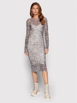 Patrizia Pepe Γυναίκες Καθημερινά Φορέματα Φόρεμα καθημερινό 8A1014/J044-F578 Γκρι Slim Fit Γκρι