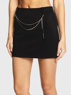 Patrizia Pepe Γυναίκες Φούστα Mini 2G0882/A9M2-K411 Μαύρο Regular Fit Μαύρο
