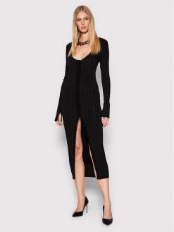 Patrizia Pepe Γυναίκες Πλεκτά Φορέματα Φόρεμα υφασμάτινο 8K0048/K9J5-K103 Μαύρο Slim Fit Μαύρο