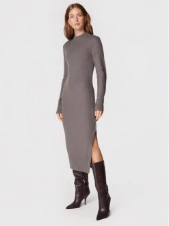 Patrizia Pepe Γυναίκες Πλεκτά Φορέματα Φόρεμα υφασμάτινο 2A2454/K9O3-S644 Γκρι Regular Fit Γκρι