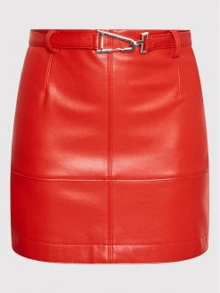 Patrizia Pepe Γυναίκες Mini Φούστα από απομίμηση δέρματος 8G0285/E005-R754 Κόκκινο Slim Fit Κόκκινο -Patrizia Pepe Κατάστημα unnamed file 383