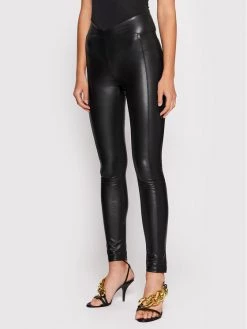 Patrizia Pepe Γυναίκες Δερμάτινα Παντελόνια Παντελόνι από απομίμηση δέρματος CP0302/A1WB-K103 Μαύρο Skinny Fit Μαύρο