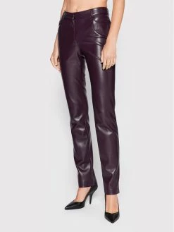 Patrizia Pepe Γυναίκες Δερμάτινα Παντελόνια Παντελόνι από απομίμηση δέρματος 8P0427/E005-M424 Μωβ Regular Fit Μωβ