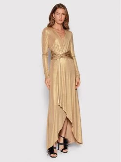 Patrizia Pepe Γυναίκες Βραδινά Φορέματα Φόρεμα βραδινό 8A1043/J045-Y420 Χρυσό Slim Fit Χρυσό