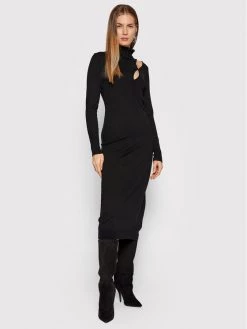 Patrizia Pepe Γυναίκες Πλεκτά Φορέματα Φόρεμα υφασμάτινο 2A2241/AM36-K103 Μαύρο Slim Fit Μαύρο