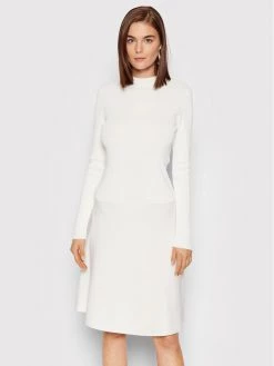 Patrizia Pepe Γυναίκες Πλεκτά Φορέματα Φόρεμα υφασμάτινο 8A0975/K003-W146 Λευκό Regular Fit Λευκό