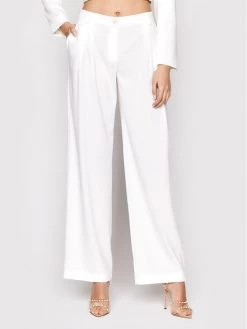 Patrizia Pepe Γυναίκες Υφασμάτινα Παντελόνια Παντελόνι υφασμάτινο 8P0413/A6F5-W146 Λευκό Regular Fit Λευκό