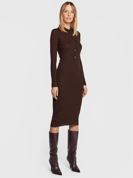 Patrizia Pepe Γυναίκες Πλεκτά Φορέματα Φόρεμα υφασμάτινο 2A2436/KM36-B748 Καφέ Slim Fit Καφέ 3 Patrizia Pepe Γυναίκες Πλεκτά Φορέματα Φόρεμα υφασμάτινο 2A2436/KM36-B748 Καφέ Slim Fit Καφέ