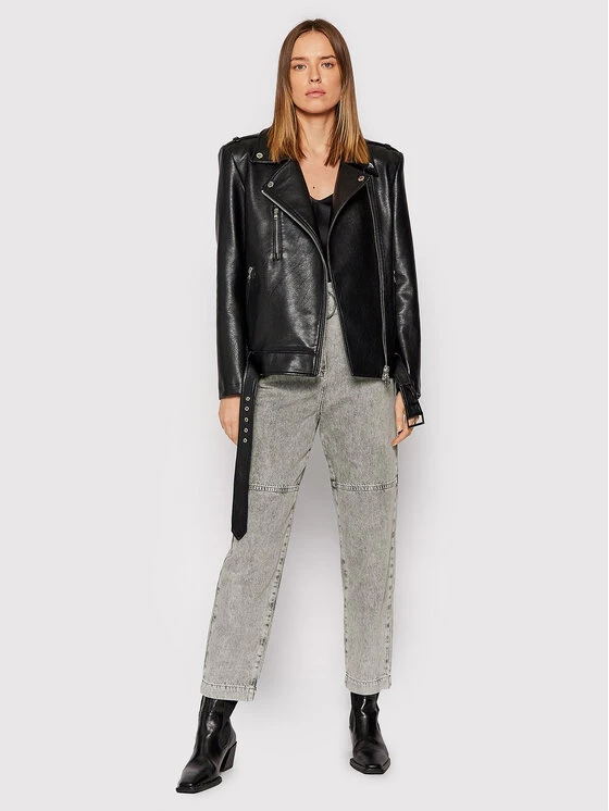 Patrizia Pepe Γυναίκες Δερμάτινα Μπουφάν Μπουφάν από απομίμηση δέρματος 8O0009/E001-K103 Μαύρο Oversize Μαύρο 4 Patrizia Pepe Γυναίκες Δερμάτινα Μπουφάν Μπουφάν από απομίμηση δέρματος 8O0009/E001-K103 Μαύρο Oversize Μαύρο - Image 2