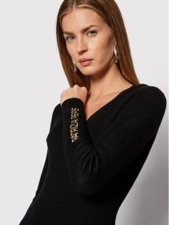 Patrizia Pepe Γυναίκες Πλεκτά Φορέματα Φόρεμα υφασμάτινο 2A2267/A9N0-K103 Μαύρο Slim Fit Μαύρο